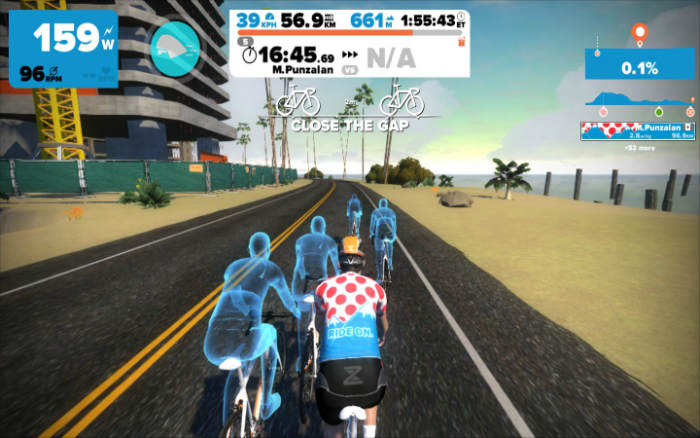 Riding with a pack of Zwift bots