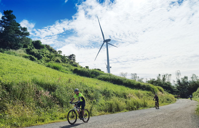 There’s something really cool about biking in the hills under Pililla's massive wind turbines