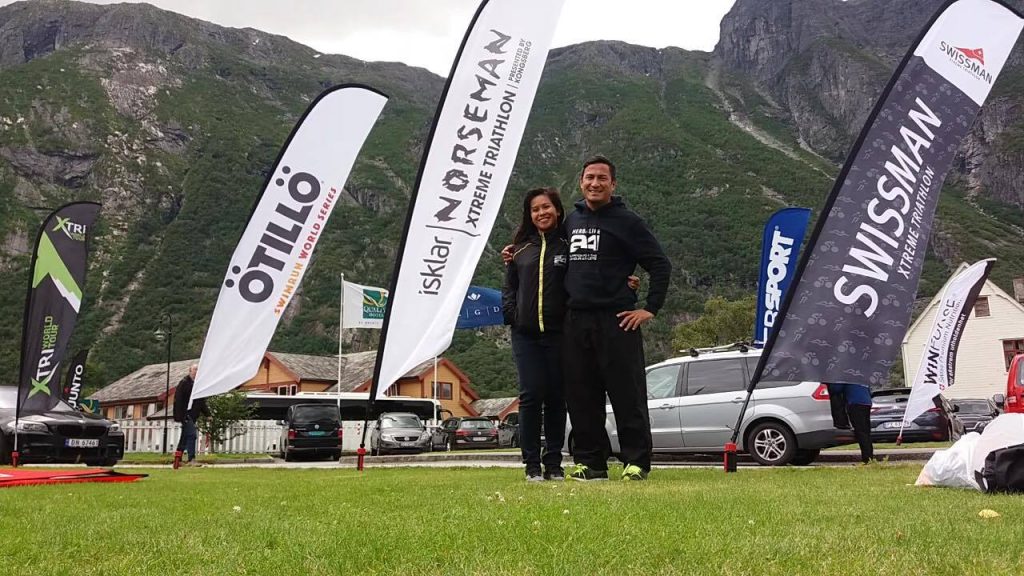 Laarni Paredes and husband Omar enjoying a rare downtime before the 2017 Isklar Norseman Xtreme Triathlon race