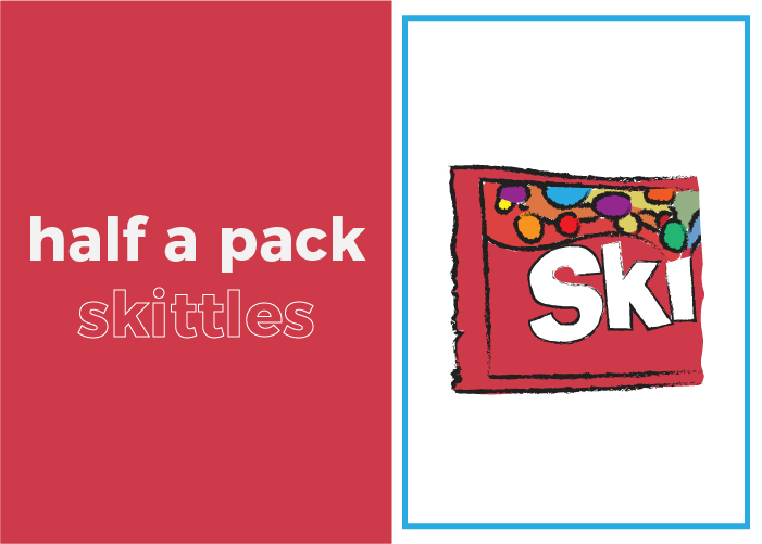 Your daily sugar intake is half a pack of Skittles