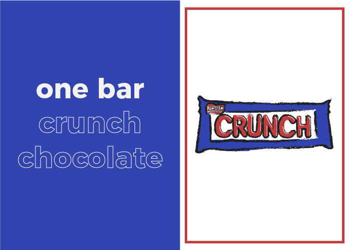 Your daily sugar intake looks like a bar of Crunch chocolate