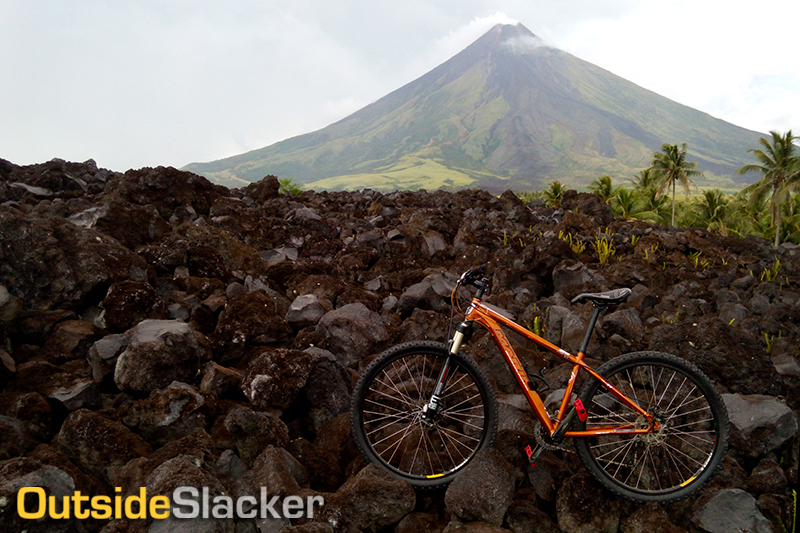 Mt. Mayon's volcanic terrain leads up to a lava wall