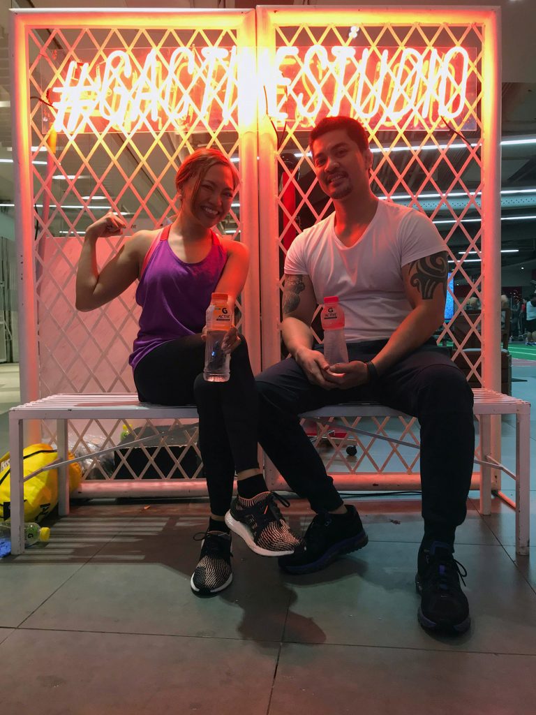 Krysta Rivera with her fitness trainer Rommel Torres