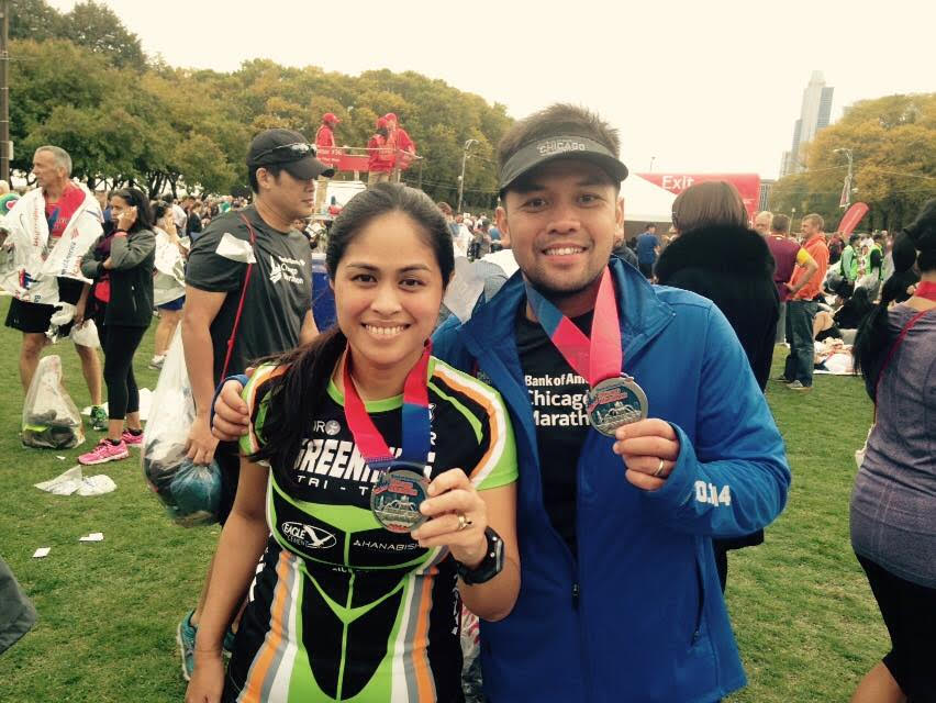 Bryan and wife Lynette at the 2013 Chicago Marathon