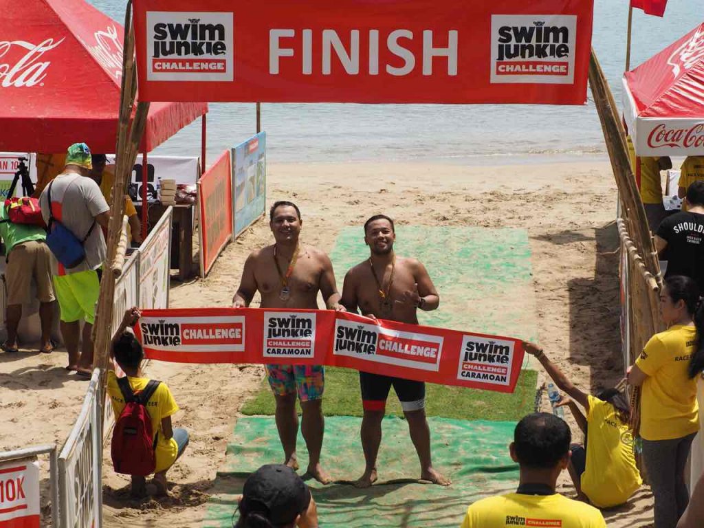 Gene and Bryan literally swam side by side from start to finish of the Caramoan 10K Swim Challenge in August 2017