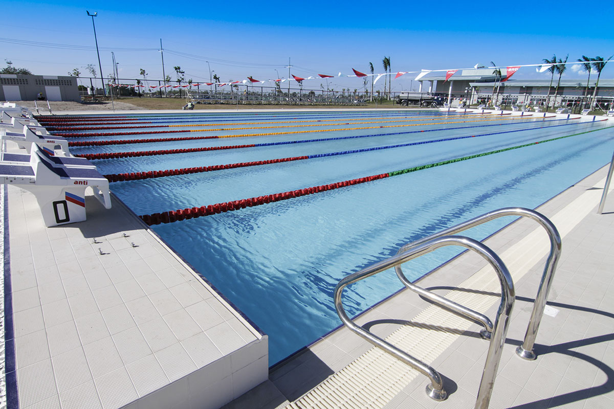 An Olympic-sized swimming pool serves Vermosa residents