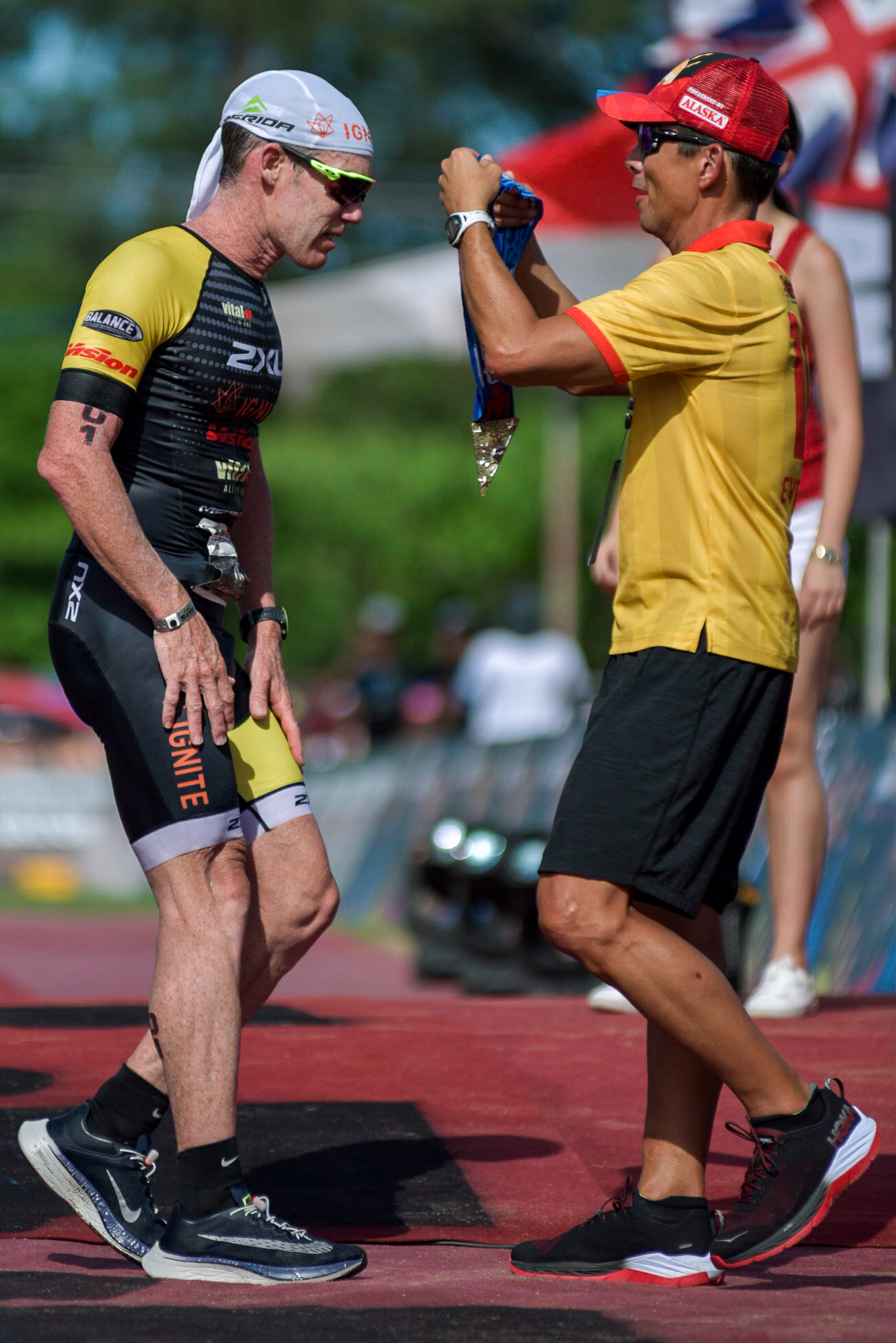 Sunrise Events founder Fred Uytengsu and 12-time Ironman New Zealand champion Cameron Brown