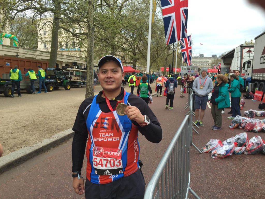 Gene Tiongco has completed 13 marathons, nine of which were done abroad including New York, Kyoto, Berlin, Chicago, Tokyo, Osaka, London, and Paris