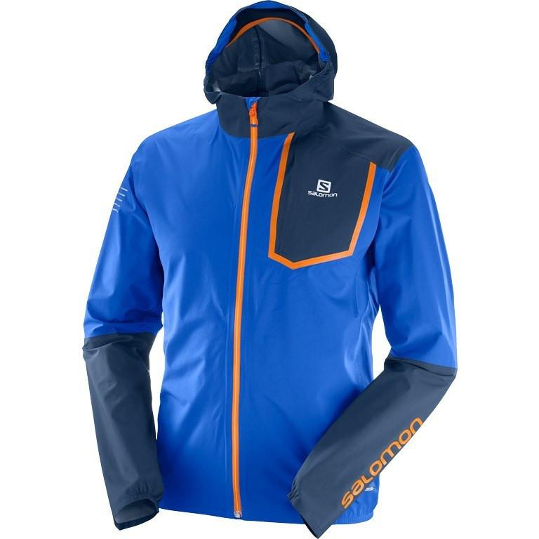 Weighing about seven ounces, the Salomon Bonatti Pro stows into its chest pocket and can provide enough protection for hours' worth of running