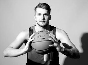 Luka Doncic of the Dallas Mavericks poses for a portrait during the 2018 NBA Rookie Photo Shoot at MSG Training Center on August 12, 2018 in Tarrytown, New York.