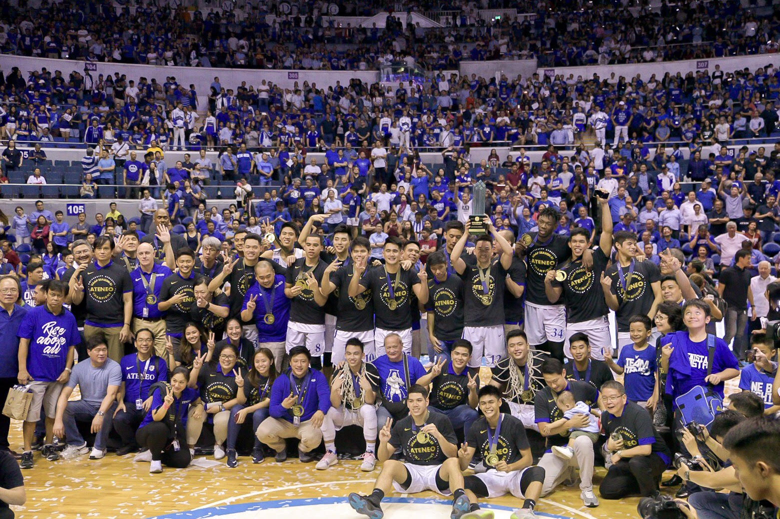 Anton Asistio sharing the glory with his fellow Blue Eagles