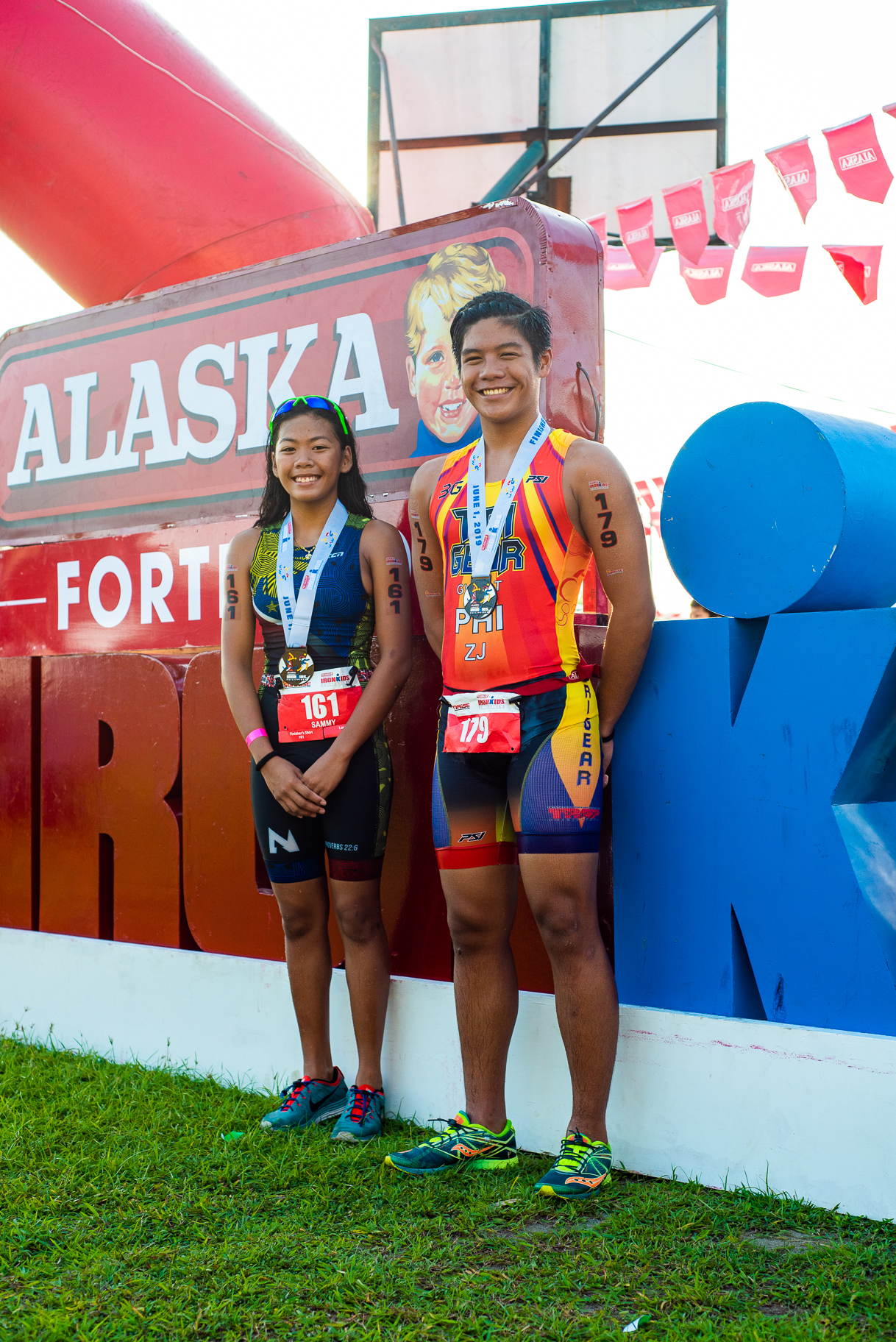 Alaska IronKids champs Samantha Corpuz and Zedrick Borja