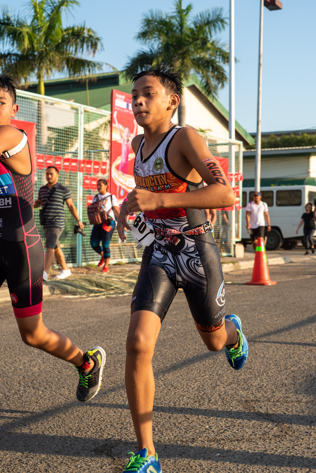 Competitors had to complete the one- to three-kilometer run leg