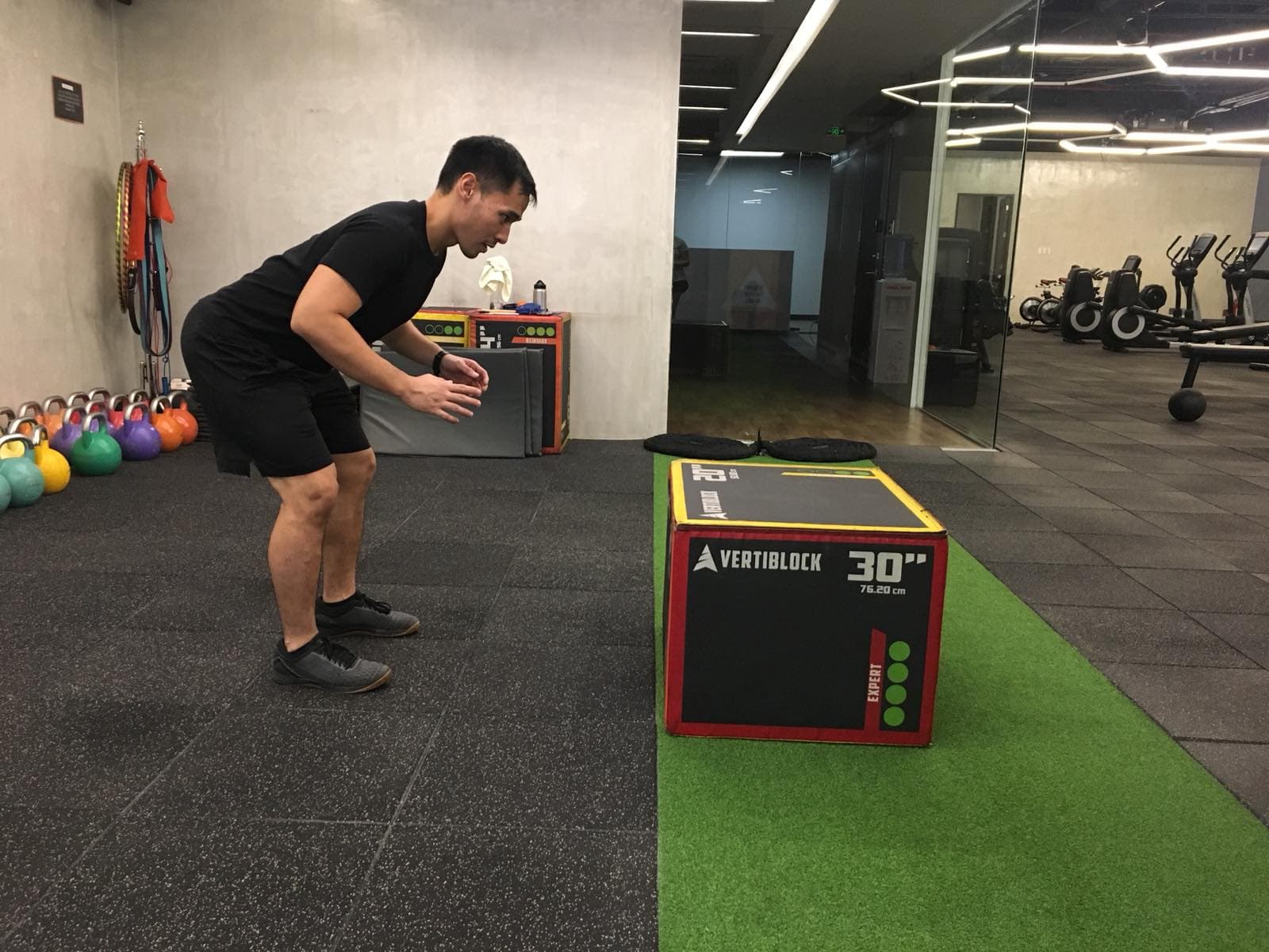 Exercises for the trail: When doing box jumps, your start position should look almost the same as your landing position