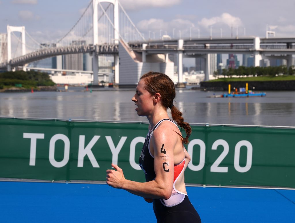 Georgia Taylor-Brown's superb swim allowed the British mixed relay team to forge ahead 23 seconds ahead of their closest rivals