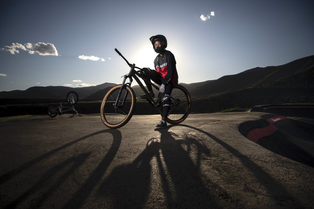  It's not typical to see women riding bikes in Lesotho, but after a pump track was built in Khothalang Leuta's village in 2017, a dream was born