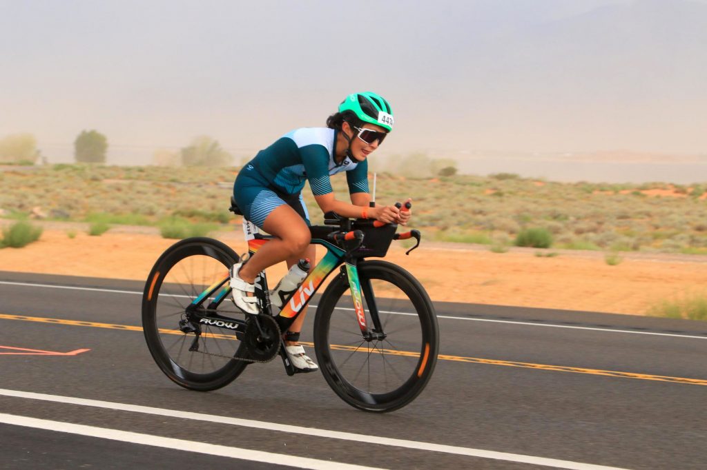 Lou (pictured here) and son Josh Ramos qualified for the World Championship after racing at Ironman 70.3 Lubbock