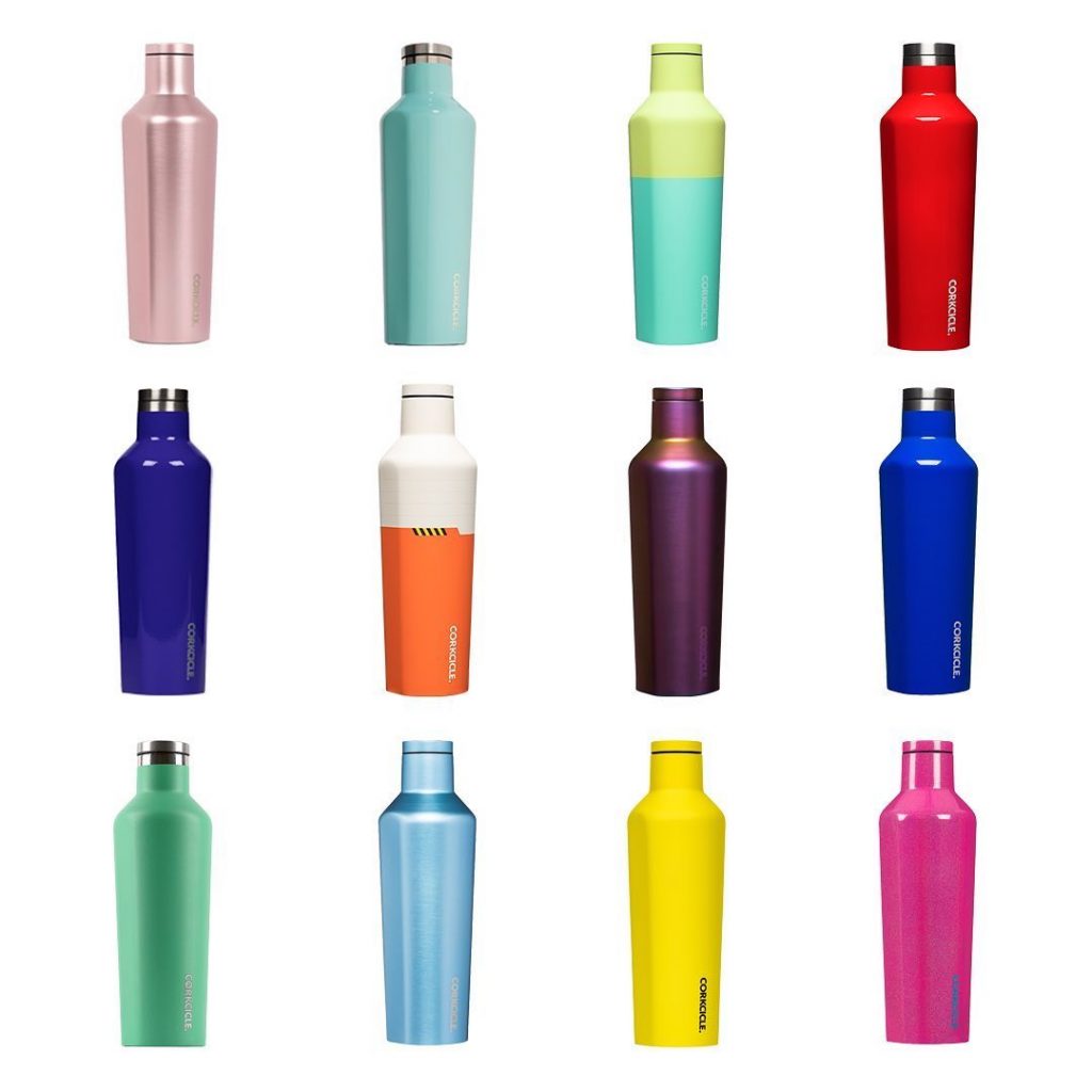 These colorful Corkcicle Canteen water bottles bring zest to hydration