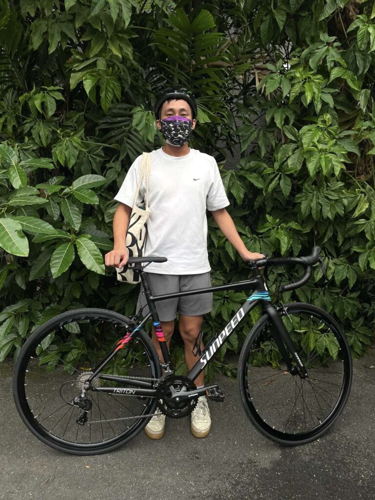 Not my hairline receding after my first-ever ride around Anonas-Katipunan area using my new bike. I would like to thank my friend Phil for taking this photo and justifying buying a (relatively cheap) P18,000 road bike. Also tip: Don’t use a tote bag when biking