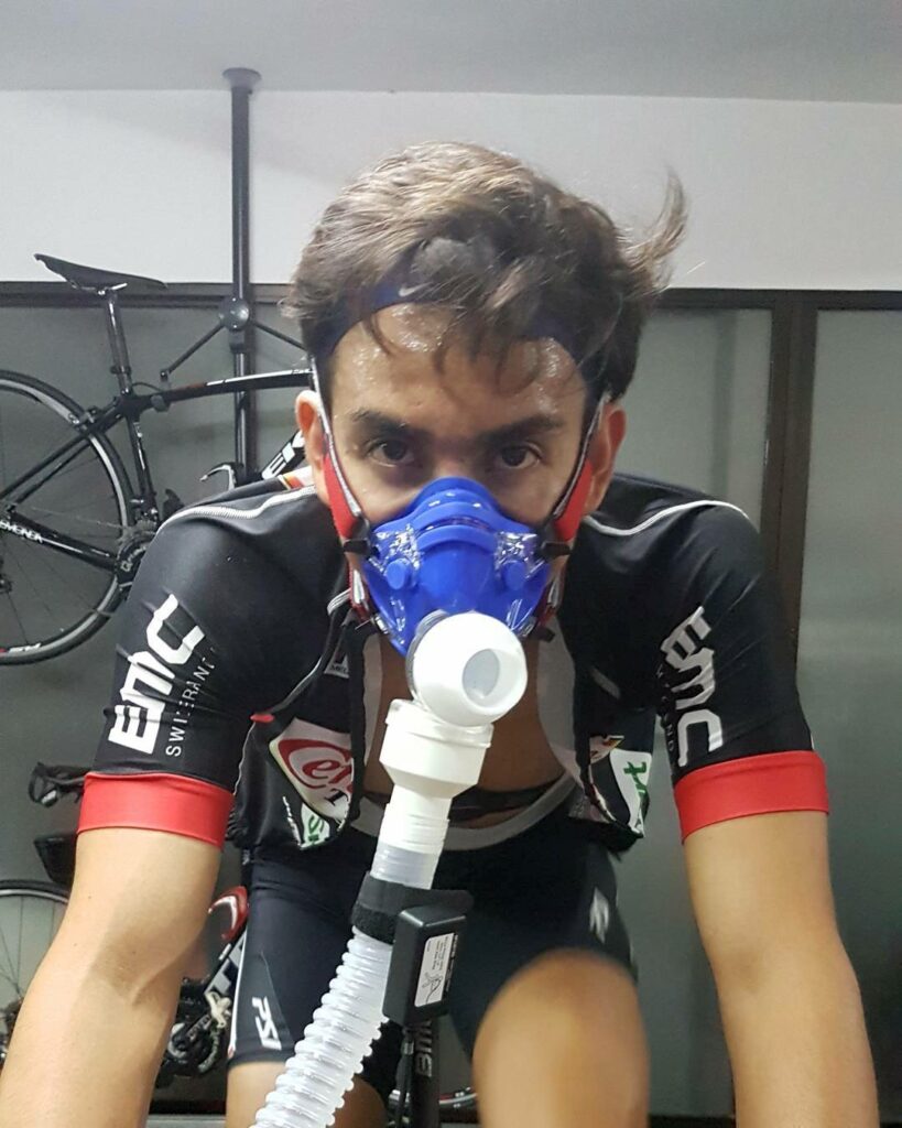 Nikko Huelgas getting his VO2 max, metabolic, and lactate tests done in preparation for his training camp in Spain