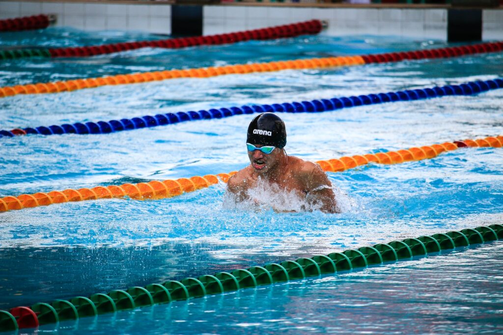  some pools designate lanes for fast swimmers and lanes for slow swimmers