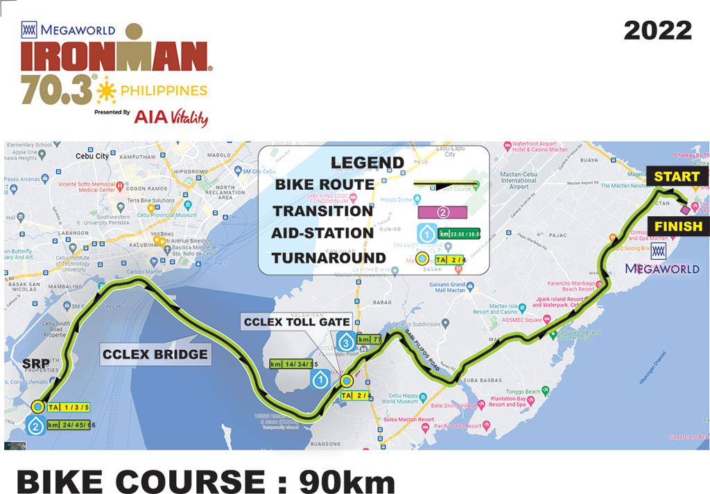 2022 Ironman 70.3 Philippines bike course