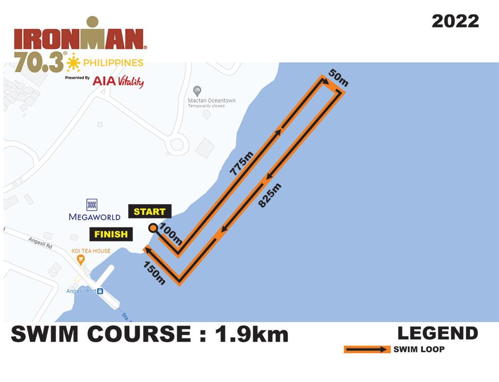 2022 Ironman 70.2 Philippines swim course