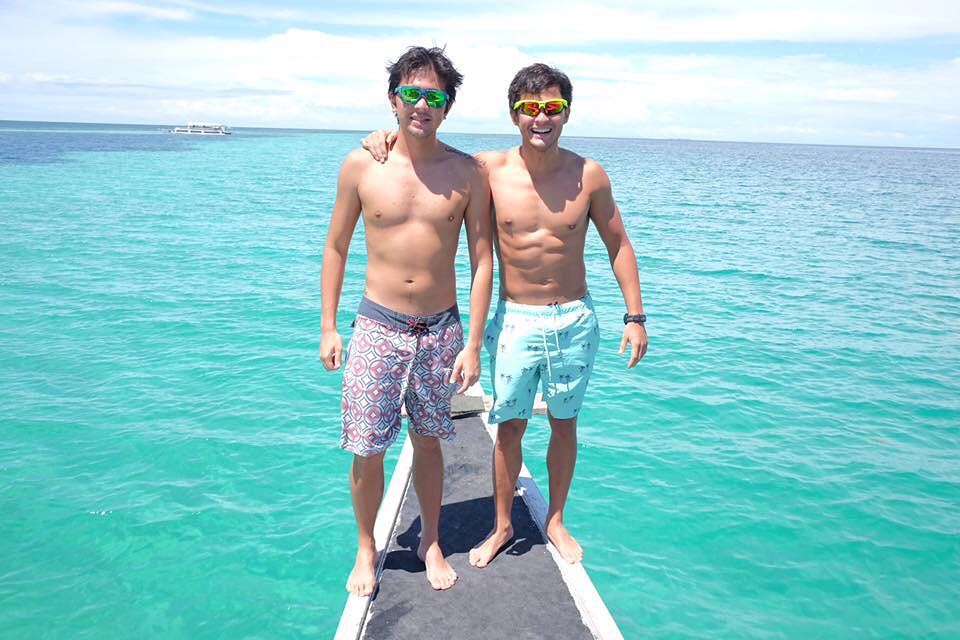 With cousin Matteo Guidicelli enjoying some downtime