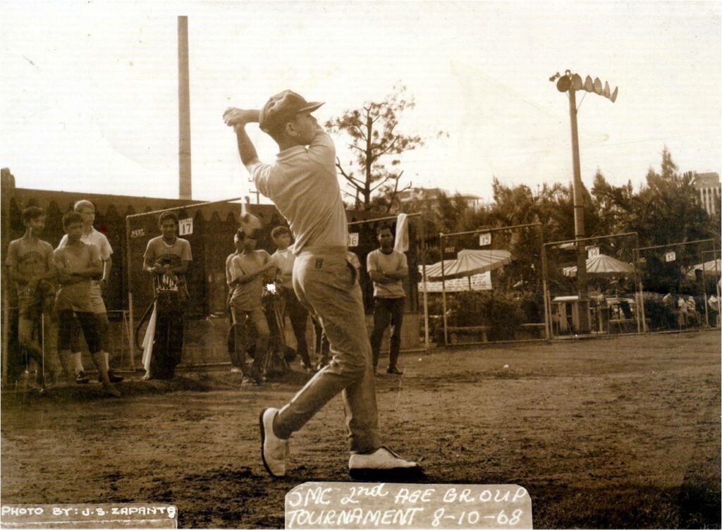 An 11-year-old Paeng Nepomuceno playing golf in 1968