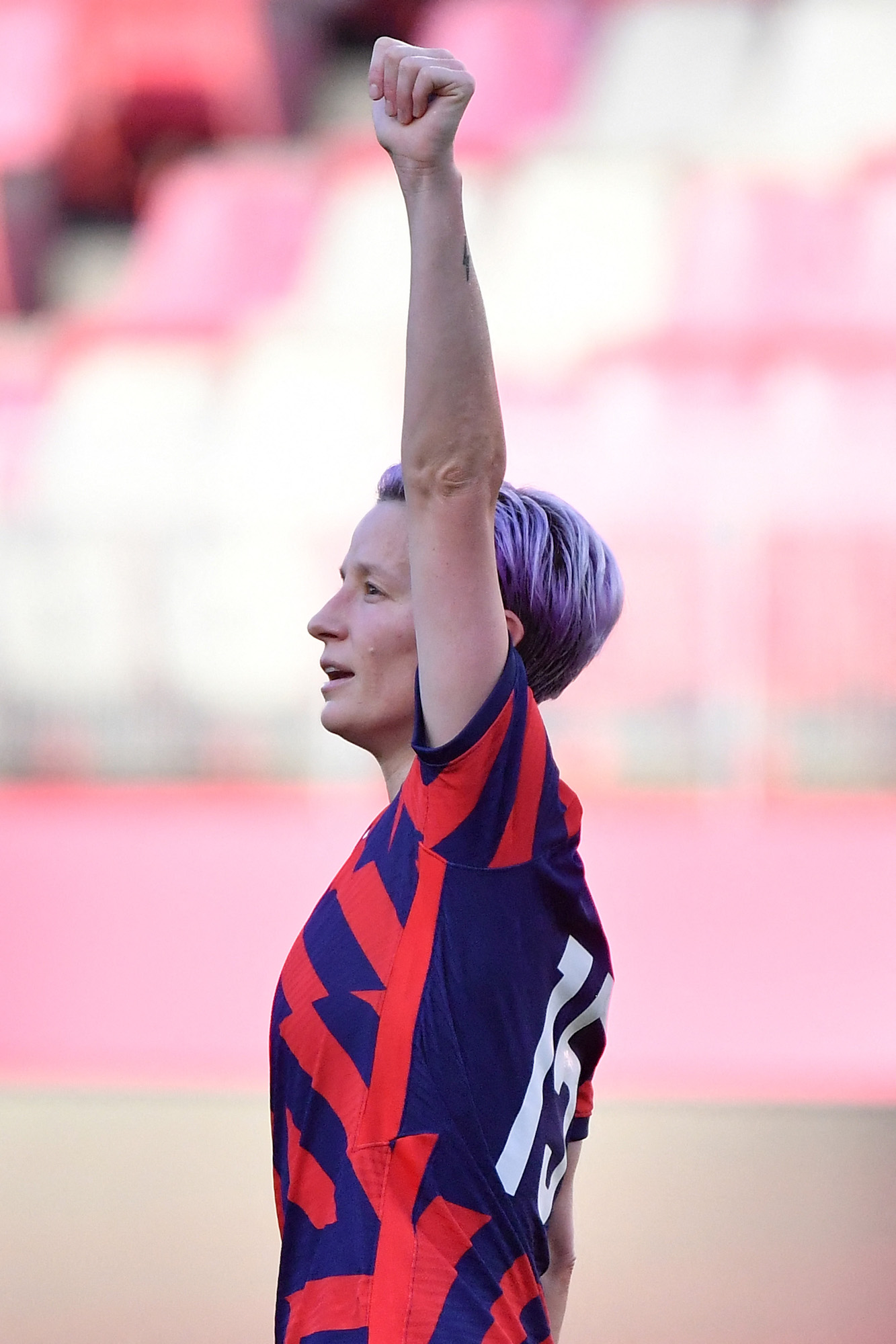 Women's Month USA's forward Megan Rapinoe celebrates scoring during the Tokyo 2020 Olympic Games women's bronze medal football match between Australia and the United States