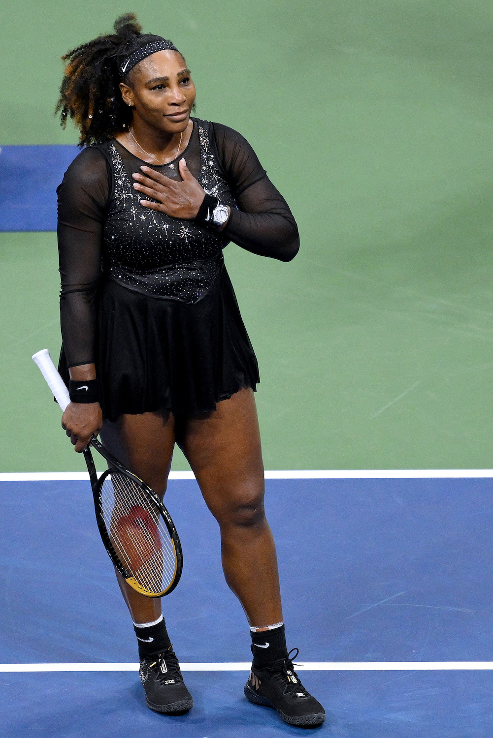 Women's Month: Serena Williams gestures to the audience after losing against Australia's Ajla Tomljanovic during their 2022 US Open Tennis tournament women's singles third round match
