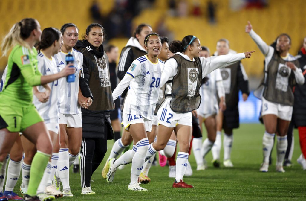 World Cup: The Philippines' Quinley Quezada celebrates with teammates after the match
