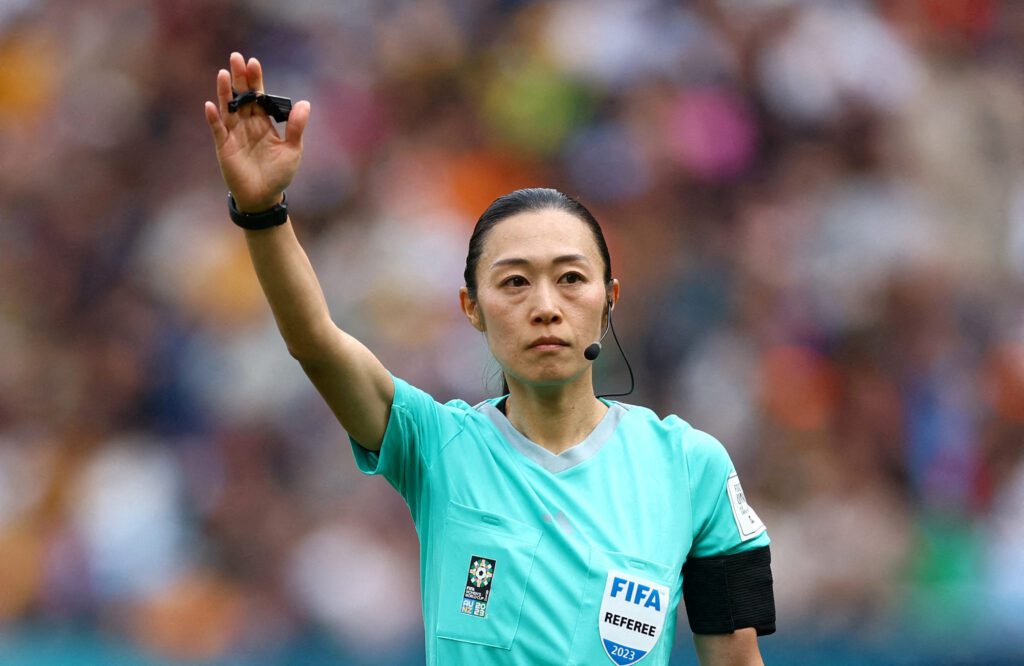 FILE PHOTO: Soccer Football - FIFA Women’s World Cup Australia and New Zealand 2023 - Round of 16 - Netherlands v South Africa - Sydney Football Stadium, Sydney, Australia - August 6, 2023 Referee Yoshimi Yamashita during the match REUTERS/Carl Recine/File Photo